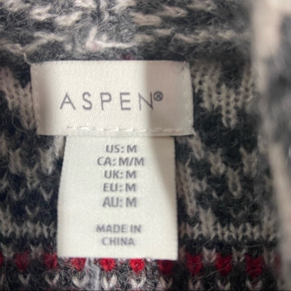 Aspen Wool Blend Fair Isle Cardigan Sweater Medium - Picture 3 of 10